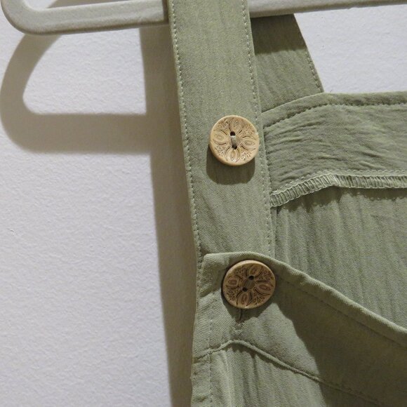 ODDI LOS ANGELES Everlee Apron Pinafore Tiered Maxi Dress in Sage Green 2XL NWT - Picture 5 of 14